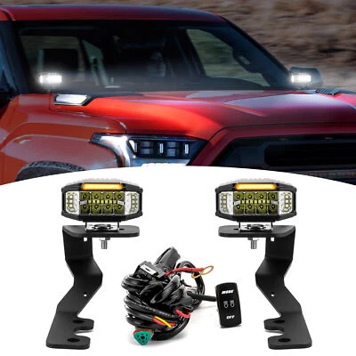 Kit de luces de zanja vainas LED de 3,5"" - ámbar DRL + estroboscópico para Toyota Tundra 2022-2025 Foto 1 de 4