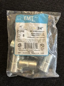 LOT OF 5 - Halex 26282  3/4" EMT Set Screw Coupling, Steel - Picture 1 of 2