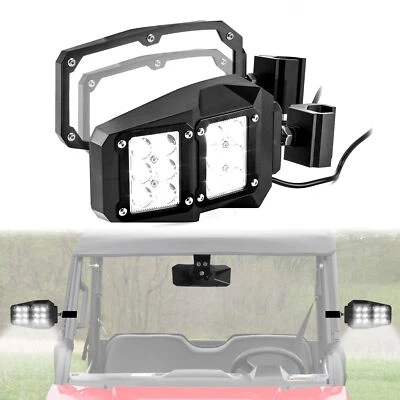2PCS UTV Side Rear View Mirrors w/Light For Can Am Defender HD5/HD7/HD8/HD9/HD10 - Image 1 of 4