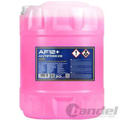 1 x 20 L MANNOL AF12+ KÜHLERFROSTSCHUTZ ROSA -40°C FERTIG-MIX für VW G12 G12+ - Bild 1 von 2