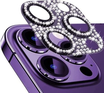 Bling Diamond Camera Protector Fr iPhone 15 14 Pro Max 13 Glass Metal Lens Cover - Image 1 of 4