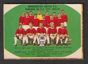 A&BC Bubble Gum Football Team 1963 MANCHESTER UNITED UNMARKIERTE CHECKLISTE - Bild 1 von 2