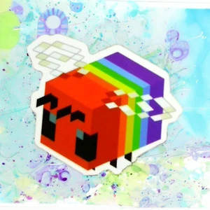 Pegatina Minecraft Rainbow Pride Bee brillante - Imagen 1 de 2