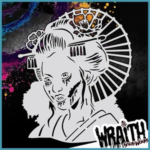 Geisha #1 - Reusable Airbrush Stencil Template - Picture 1 of 4