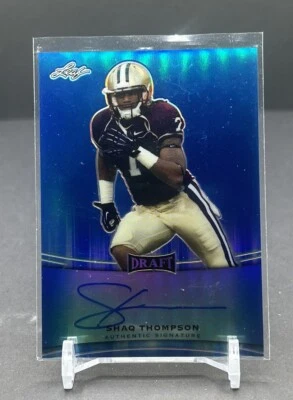 2015 Leaf Metal Draft - Blue Prismatic #BA-ST1 Shaq Thompson /50 (AU, RC) - Image 1 of 2