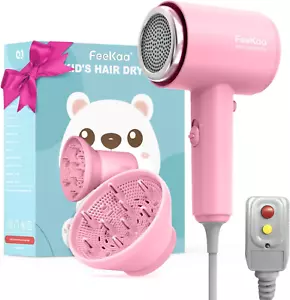 Kids Hair Dryer, Portable Mini Blow Dryer with Diffuser, Quiet Small Hair Dryer - Picture 1 of 11