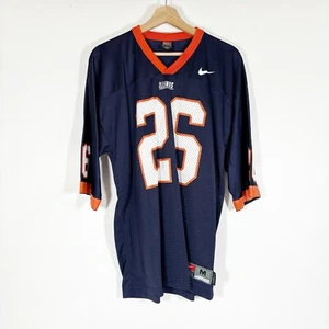 Nike Illinois 26 Football Jersey Short Sleeves Navy Orange Men’s Sz M - Picture 1 of 18