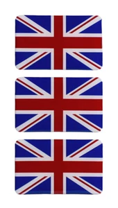 Union Jack 3D gel decorativo banderas del Reino Unido juego de pegatinas para coche coche moto: juego de 3 - Imagen 1 de 7
