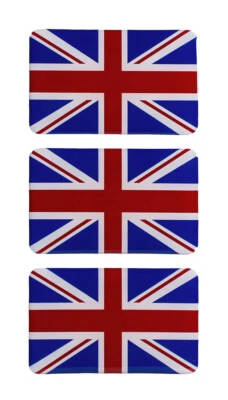 Union Jack 3D Decorazione Gel Bandiere UK Set Adesivi per Auto Veicolo Moto: Set di 3