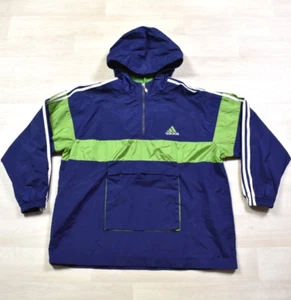 Chaqueta cortavientos Adidas años 90 Y2K con capucha 1/4 cremallera niñas grande deportiva especia de colección - Imagen 1 de 6