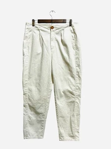 Pantalones Cónicos EILEEN FISHER Algodón Orgánico Denim Sin Teñir Plisado Talla 12 - Imagen 1 de 5