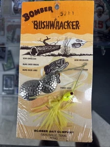 Vintage Bomber Bushwhacker, New on Card, Spinner Fishing Lure Yellow - Picture 1 of 6