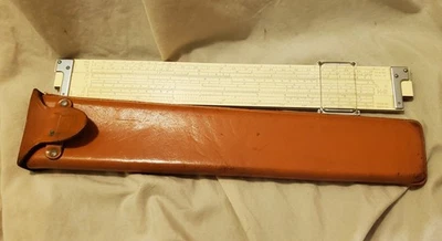 Estuche de cuero vintage Keuffel Esser K&E Slide Rule 4083-3 hecho en EE. UU. 1947 Foto 1 de 4