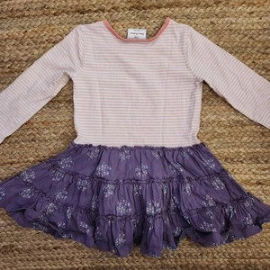 Hanna Andersson Striped Floral Drop Waist Dress Size 100cm Multicolor - Picture 1 of 4