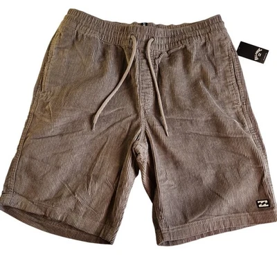 Nuevo con etiquetas Pantalones Cortos Billabong Gris Pana Para Hombre Cintura Elástica Grande Foto 1 de 4