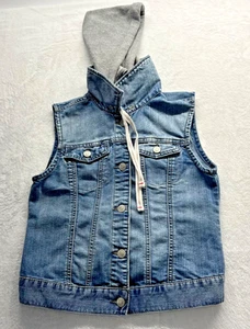 Mudd Jeansweste Kinder Größe S Kapuze jeansblau grau - Bild 1 von 4