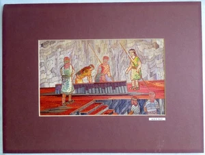 STRAW ART “Kiva Night” *LUIS P OLAY* Popotillo Mexican Folk Art Native Picture - Picture 1 of 10