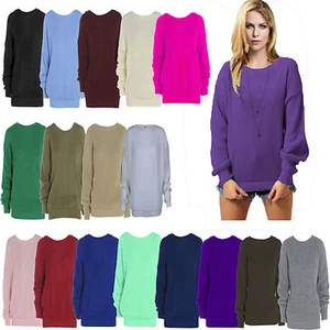 WOMEN'S LADIES CHUNKY OVERSIZED BAGGY JUMPER - Picture 1 of 16