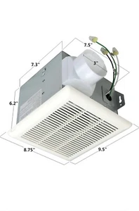 Harrier Hardware Bathroom Exhaust Vent Fan 70 CFM, Quiet 2 Sone - Picture 1 of 8