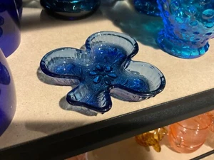 Vintage Dark Blue Indiana Tiara Candy Nut Dish Sandwich Glass Club - Picture 1 of 1