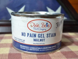 DIXIE BELLE NO PAIN GEL STAIN  WALNUT  ONE PINT NEW OIL BASED FURNITURE CRAFTS - Picture 1 of 1