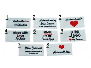Etichette Artigianali Personalizzate Cucite Fatte a Mano Etichette Tessuto Abbigliamento - Confezione 48 - Foto 1 di 1
