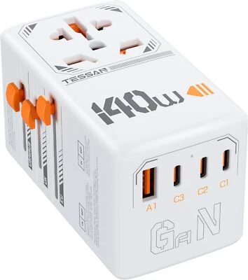 140W GaN Universal Travel Adapter Faster Charging Worldwide Power Outlet - Image 1 of 4