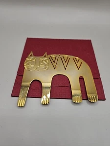 Laurel Burch Magicat Gato Ornamento Tono Dorado Plano De Colección 1991 - Imagen 1 de 4