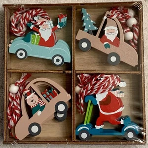 Weihnachtsmann Mini Holz Ornamente Weihnachten Transport 24er Set - Bild 1 von 2