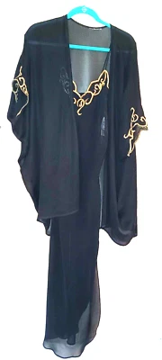 Josie Black & Gold  Bed Jacket Robe & Neglige Medium - Image 1 of 4
