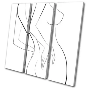 Vector Female Body Sexy Erotic TREBLE CANVAS WALL ART Picture Print - Picture 1 of 1