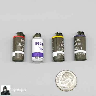 1:6 Ujindou Vietnam 173rd Airborne LRRP Metal Smoke Grenades (x4) for 12" Figure — 第 1/4 张图片