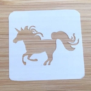 Gesichtsmalschablone wiederverwendbar waschbar Einhorn Mylar 4,5 x 4,5 cm - Bild 1 von 3