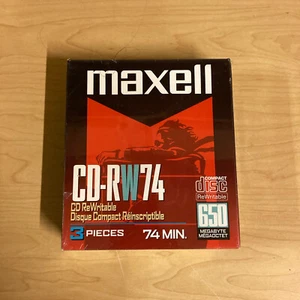 Maxell CD-RW74 650 MB Sealed 3 Pack CD Rewritable 74 NIP 3 Pieces - Bild 1 von 12