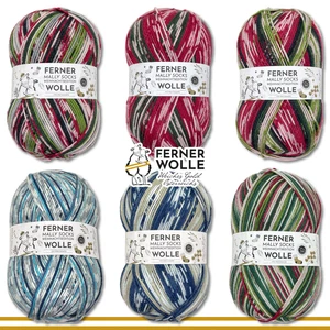 Ferner Wolle 150g Mally Socks Sockenwolle Weihnachtsedition 2022 mit Merinowolle