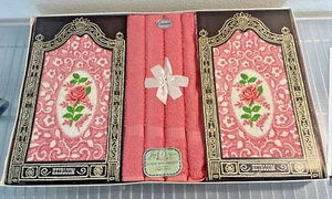 3 Stk. Cannon Erbstück Rosa Rose Deko Frottee Badetuch Set Jay J Original - Bild 1 von 6