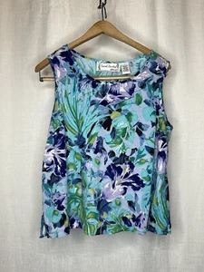 Vtg Sarah Bentley Sleeveless Women’s Floral Print Top - Picture 1 of 6