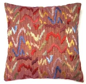 Anke Drechsel Cushion Red Rose Natural Silk Embroidered Pillow Kissen Rot Rosa - Bild 1 von 8