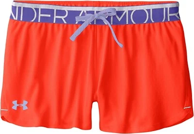 Under Armour Youth Girls Solid Play Up Athletic Shorts-Rocket Red, Small - Image 1 of 4
