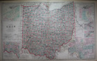 1886 O.W. Gray's Atlas Map ~ OHIO ~ (XLG17x28) ~ Free S&H -#208