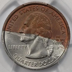 2000 PCGS MS64 55% Missing Clad Layer Maryland Quarter Mint Error Unique Rare - Picture 1 of 4