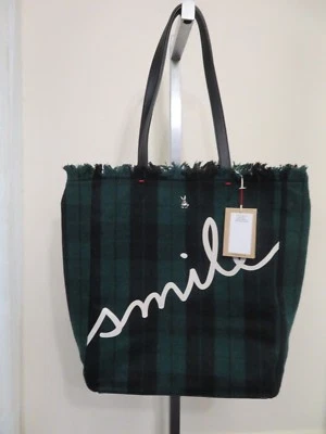 ED ELLEN DEGENERES OAX BOLSO DE MANO MONEDERO VERDE TARTÁN SONRISA Foto 1 de 3