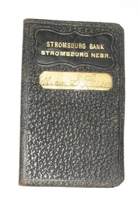 1925 Stromberg Bank, Stromberg, Nebraska Small Leather Savings Act. Passbuch - Bild 1 von 5