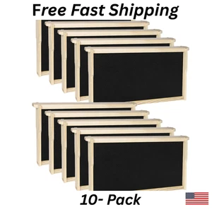 Paquete de 10 marcos de cría de abejas caja negra profunda marcos de colmena bases de miel y cera  - Imagen 1 de 12