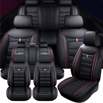 For Toyota Corolla Leather Front Rear Car Seat Covers 5-Seat Protector Full Set - Image 1 of 4