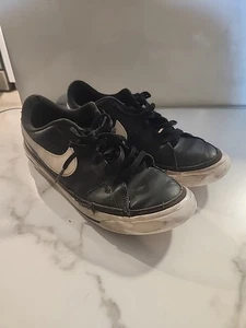 Nike Court Legacy Black Leather Canvas Classic Sneakers Mens Size 5 - Picture 1 of 12