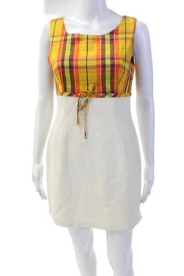 Vestido ajustado a cuadros sin mangas cuello redondo texturizado Trina Turk para mujer talla 04 Foto 1 de 4