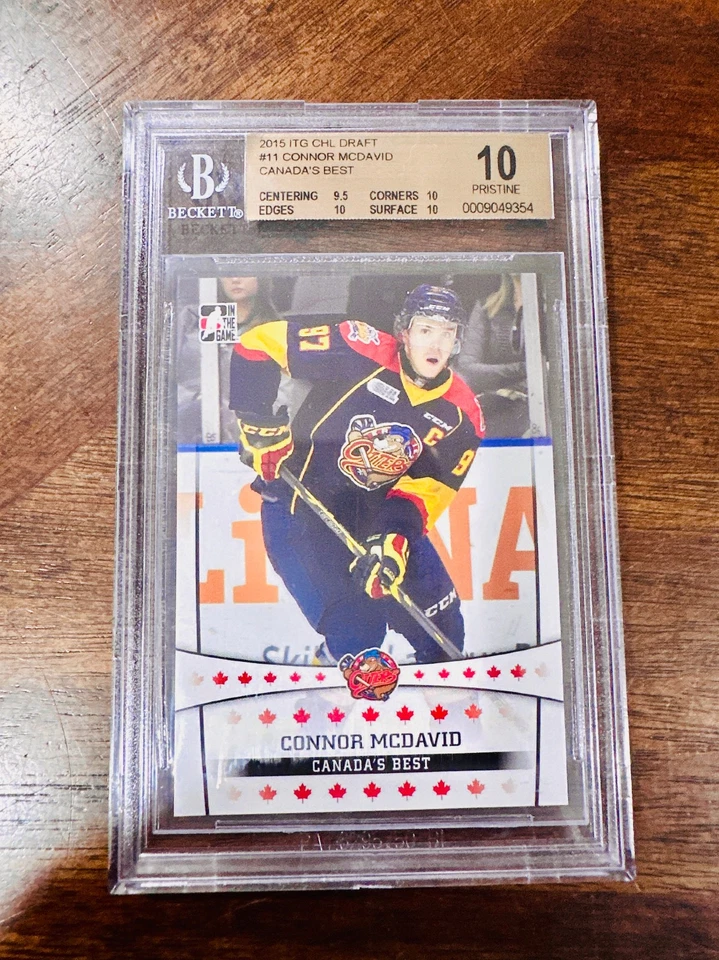 Connor Mcdavid RC BGS 2015 impecable 10 novato #1 gema NHL Foto 1 de 2