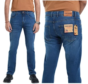 Mens Jeans Slim Fit Blue Denim Regular Fit Leg Stretch Trousers Pant Sizes 30-40 - Picture 1 of 8
