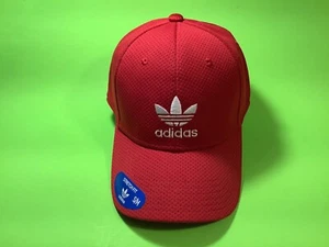 ADIDAS Stretch Fit Adult Hat Size S/M Red w/White - Picture 1 of 12